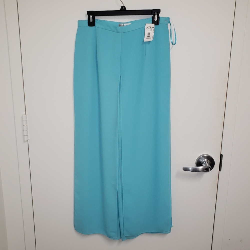 Turquoise Flowing Panel Pants